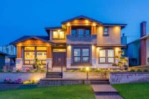 Luxury house at night